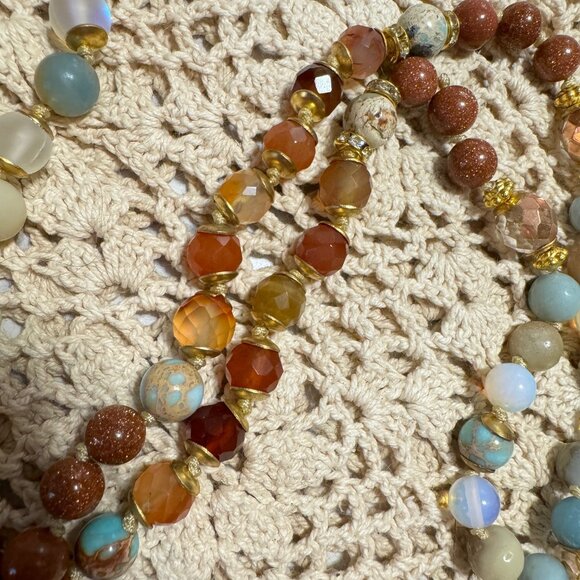 ๐คฉ๐HOST PICK!!๐๐คฉAGATE GOLDFISH Handmade Semi Precious 108 Bead Mala Necklโฆ - Picture 4 of 14